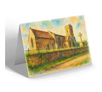 NOTELET - West Knighton Church near Broadmayne - Vintage Art Style