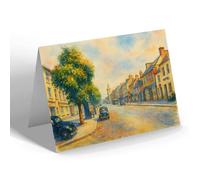 NOTELET - West Street & Town Hall, Bridport - Vintage Art Style