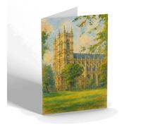 NOTELET - Western Towers from Dean's Yard, Westminster - Vintage Art Style