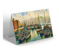NOTELET - Whitby. Fishing Fleet in the Harbour - Vintage Art Style