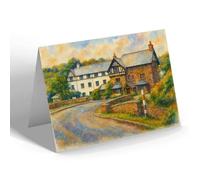 NOTELET - White Horse Hotel, Exford - Vintage Art Style