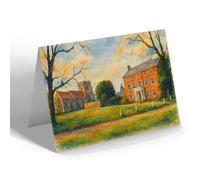NOTELET - Wickhambreaux Court & Church - Vintage Art Style