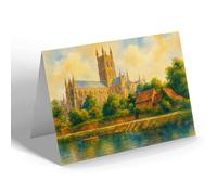 NOTELET - Worcester Cathedral. East - Vintage Art Style