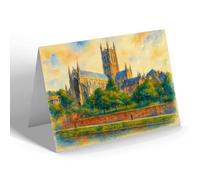 NOTELET - Worcester. Cathedral from S.W. - Vintage Art Style