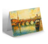 NOTELET - Worcester. Severn Bridge & Cathedral - Vintage Art Style
