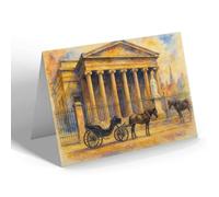 NOTELET - Worcester. Shire Hall & Victoria Statue - Vintage Art Style