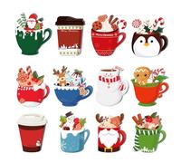 Notepad - 12 Piece Holiday Notes, Santa Reindeer Theme | Festive Seasonal Sticker Journal Collection, Cute Winter Party Notepad Stationery Set for Kids and Adults, Url