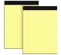 Notepad A4 Legal Pad, 2 Pack Yellow Paper College Ruled Pads for Work, Double-Side Printed Lined Paper Note Pads A4 Narrow Ruled Writing Note Pads 30 Sheets Per Writing Pad for School, Home, Office