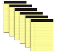 Notepad A4 Legal Pad, 6 Pack Lined Paper College Ruled A4 Note Pads, Double-Side Printed Yellow Paper Narrow Ruled Writing Note Pads 30 Sheets Per Lined Pads for School, Home, Office