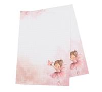 Notepad Ballerina DIN A5.25 Sheets, Pack of 2, Squared Notepaper, Writing Pad, Lovingly Illustrated, Watercolour Design, School, Office, Everyday, Home Office, Projects, DIY, Office Supplies, Gift