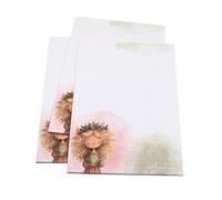 Notepad DIN A5.25 Sheets, Pack of 2, Squared Notepaper, Writing Pad, Lovingly Illustrated, Frog Girl Design, School, Office, Everyday, Home Office, Projects, DIY, Office Supplies, Gift Idea