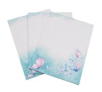 Notepad DIN A6.25 Sheets, Pack of 2, Butterflies, Checked Notepaper, Writing Pad, Lovingly Illustrated, Handy, Everyday, School, Office, Home Office, DIY, Office Supplies, Gift Idea, Stationery