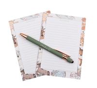 Notepad DIN A6.25 Sheets, Pack of 2, Lined Notepaper, Writing Pad, Lovingly Illustrated, Compact, Handy, Everyday, School, Office, Home Office, Projects, DIY, Office Supplies, Gift Idea, Stationery