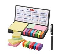Notepad holder made of PVC leather, modern design. The calendar has double glued paper pages for smooth writing and easy tearing off the office calendar notepad