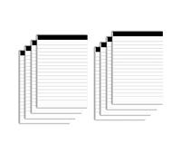 Notepad Refills for Daily Planning and Organization of Work - A6 Ruled Pages - Thick Bright White Paper - 30 Pages - Note Pads Refill Pages - Pack of 8