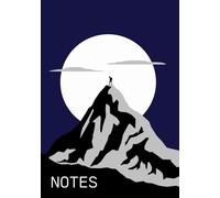 Notes: 7x10 Inches | 100 Pages | Navy Blue Black Gray White Man on Mountain Design | A stylish lined notebook perfect for daily notes, journaling, work, and school