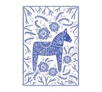 Notes: A Blank Isometric Graph Paper Notebook with Blue Swedish Dala Horse Cover Art