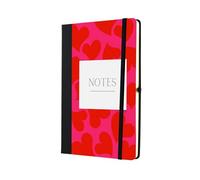 'Notes' A5 Lined Paper Scrapbook - Love Hearts Idea for Friends & Family (note-ds23-lovenote)
