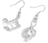 Notes Earrings Temperament Crystal Music Note Earring Classic Musical Dangle Earrings Clever treatment