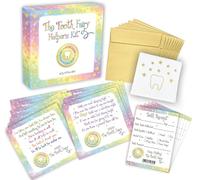 Notes From Me! Tooth Fairy Kit for Boys and Girls, Magical Keepsake Gift with Tooth Pouch, 10 Unique Tooth Fairy Cards, 10 Tooth Fairy Receipts, 10 Golden Envelopes, First ToothFairy Visit