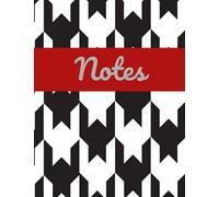 Notes-Houndstooth Notebook: Paperback, 8.5x11 inch with 200 blank lined pages with Crimson Band and "Notes" on the front.
