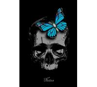 Notes: Skull with butterfly. Striking skull notebook, diary, planner or journal. Format 15.24 x 22.85 cm (approx. A5), 120 pages, 100 of which have ... of all kinds. A notebook that stands out