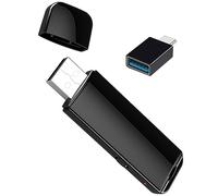Notevox 32GB Digital Voice Recorder with Playback, USB Voice Activated Audio Recorder, Rechargable Sound Recording Device for Lectures/Meetings/Interviews/NoteTaking with USB C to USB A Adapter, Black