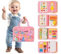 NOTEZMATE 10-in-1 Sensory Book,Soft Crinkle Cloth Sensory High Contrast Soft Book for Touch,Clock Learning and Dress-Up Exercises,Feel Activity Early Development Learning for Fine Motor Skills
