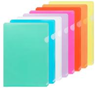 NOTEZMATE 16 x A4 Clear Plastic Folders,8 Colours Plastic Wallets A4,Open Top & Side Sleeves Protector for Paper Cover Protection Files,Cut File Cover for Work, Office, School, Documents