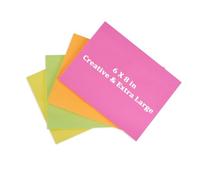 NOTEZMATE 8 x 6 in Sticky Notes Extra Large,200 Sheets(50/pad) Self-Stick Pads,4 Brilliant Colors Strong Sticky Pads,203 x 152 mm Easy to for to-do Lists,Task Tracking,Brainstorming,Back to School