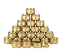 Nothers 8oz Candle tins with lids,Gold Candle Jars,Bulk Candle tins for Making Candles,Candle Making Jars(24PACK, Gold)