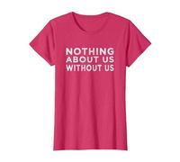 Nothing About us Without us Activism Disability Rights T-Shirt, Women, Red Heather, 3X-Large