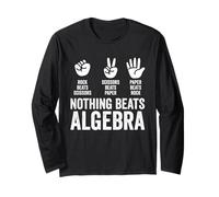 Nothing Beats Algebra Rock Paper Scissors Funny Teacher Long Sleeve T-Shirt