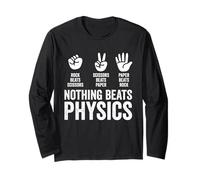 Nothing Beats Physics Rock Paper Scissors Funny Teacher Long Sleeve T-Shirt
