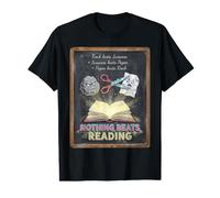 Nothing Beats Reading Funny Teacher Rock Paper Scissor Quote Value Graphic T-Shirt