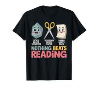 Nothing Beats Reading Paper Rock Scissors Pun T-Shirt