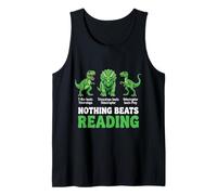 Nothing Beats Reading Rock Paper Scissors Dino Book Lover Tank Top