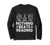 Nothing Beats Reading Rock Paper Scissors Fun Book Lover Long Sleeve T-Shirt