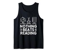 Nothing Beats Reading Rock Paper Scissors Fun Book Lover Tank Top