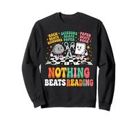 Nothing Beats Reading Rock Paper Scissors Funny Book Love Sweatshirt