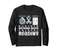 Nothing Beats Reading Rock Paper Scissors Funny Book Lover Long Sleeve T-Shirt