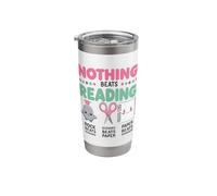 Nothing Beats Reading Rock Paper Scissors Funny Book Lover Stainless Steel Insulated Tumbler