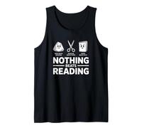 Nothing Beats Reading Rock Paper Scissors Funny Book Lover Tank Top