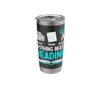 Nothing Beats Reading Rock Paper Scissors Stainless Steel Insulated Tumbler
