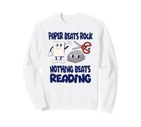 Nothing Beats Reading Rock Paper Scissors Teacher Librarian Sweatshirt
