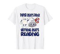 Nothing Beats Reading Rock Paper Scissors Teacher Librarian T-Shirt