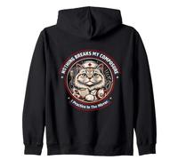 Nothing Breaks My Composure Cat Nurse I Practice Zip Hoodie