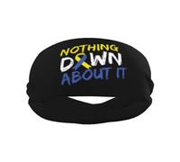 Nothing Down About It Down Syndrome Awareness Sports Sweatbands for Men Women Non Slip Elastic Wristbands Headbands for Basketball Tennis Workout Gym Yoga Absorbent Breathable (Black)