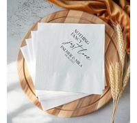 Nothing Fancy Just Love Wedding Napkins - Personalized Wedding Napkin, Paper Disposable Engagement Napkins, Custom Cocktail Party Decorations, Bridal Shower and Dinner Decor