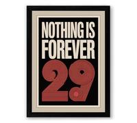 Nothing Is Forever Typography Framed Wall Art Print A1 (84.1×59.4cm) Black, Wall Decor for Living Room, Bedroom, Office & Home, Ready to Hang, Art Gift